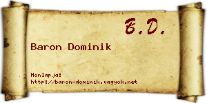Baron Dominik névjegykártya